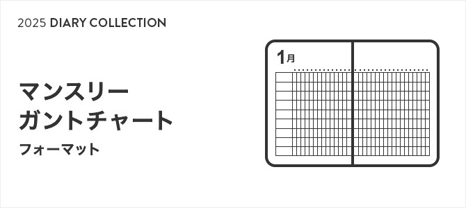 2025年版手帳・ダイアリー マンスリーマンスリーガントチャート
