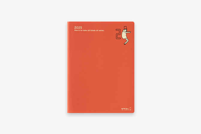 【ポケットダイアリー】 A6 マンスリーブロック＆横罫メモ オジサン柄 手帳 2025年版