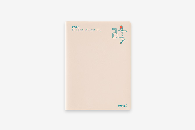 【ポケットダイアリー】 A6 マンスリーブロック＆ウィークリーブロック オジサン柄  手帳 2025年版