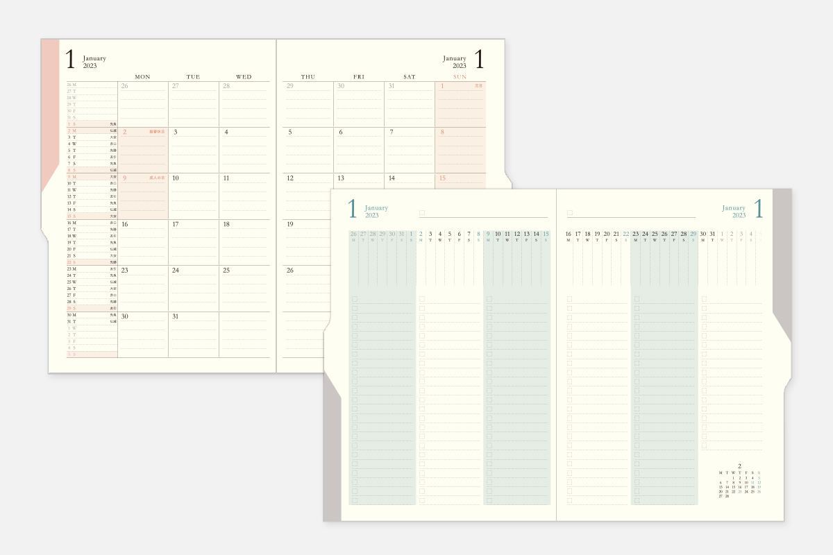 市場 9月上旬入荷予定 2023年スケジュール A6マンスリー手帳 メール便OK ダイアリー