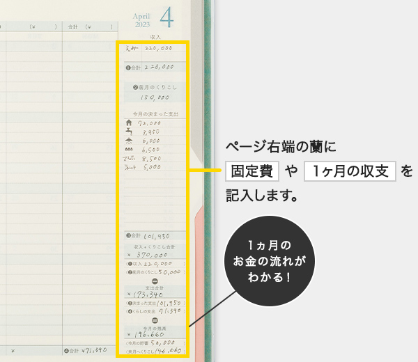 2023年版手帳｜ダブルスケジュール マネー＜B6＞ 青緑(22203006)｜ミドリオンラインストア