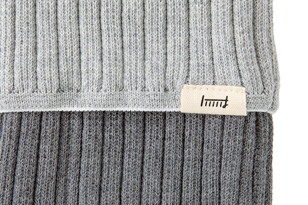 MIDORI Knitted Book Band with Pockets - Two-Tone Light Grey