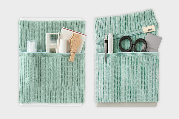 MIDORI Knitted Book Band with Pockets - Blue Green